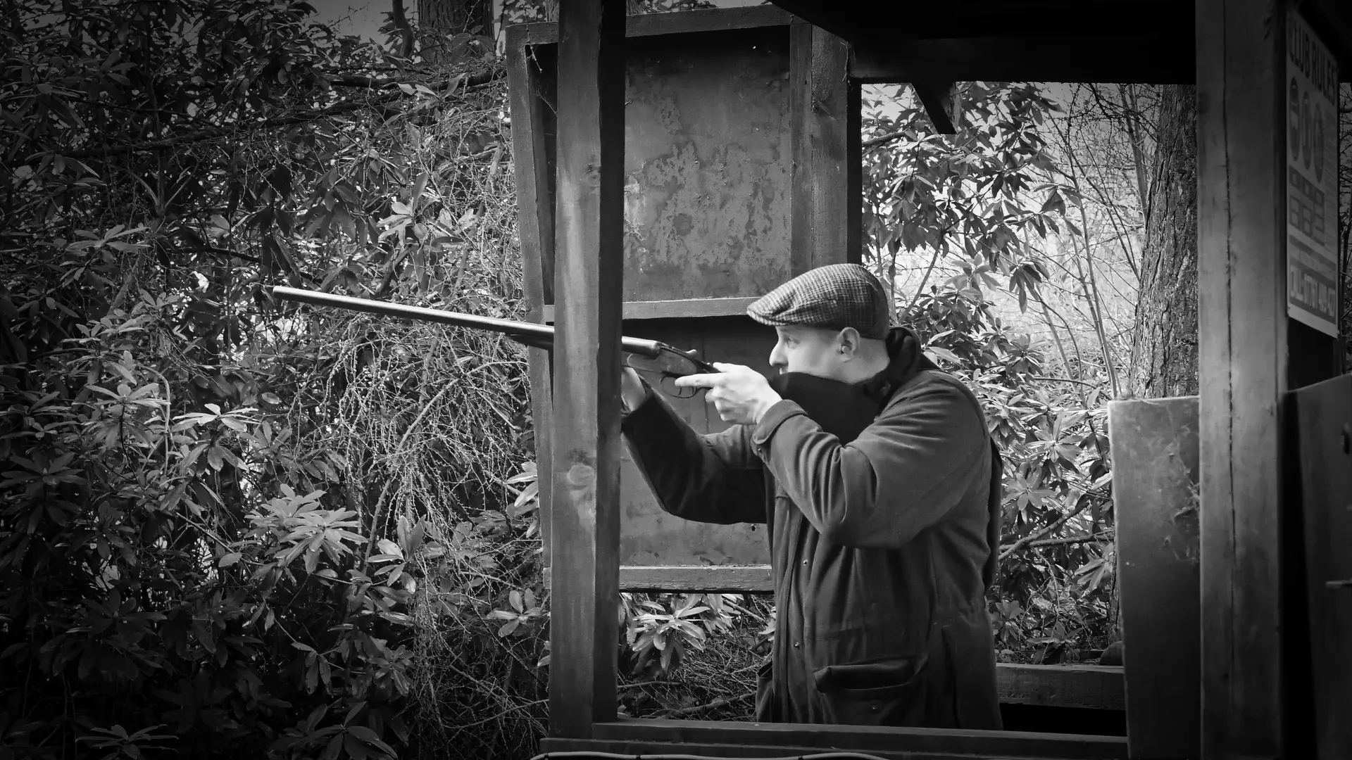 man at clay shooting ground in manchester